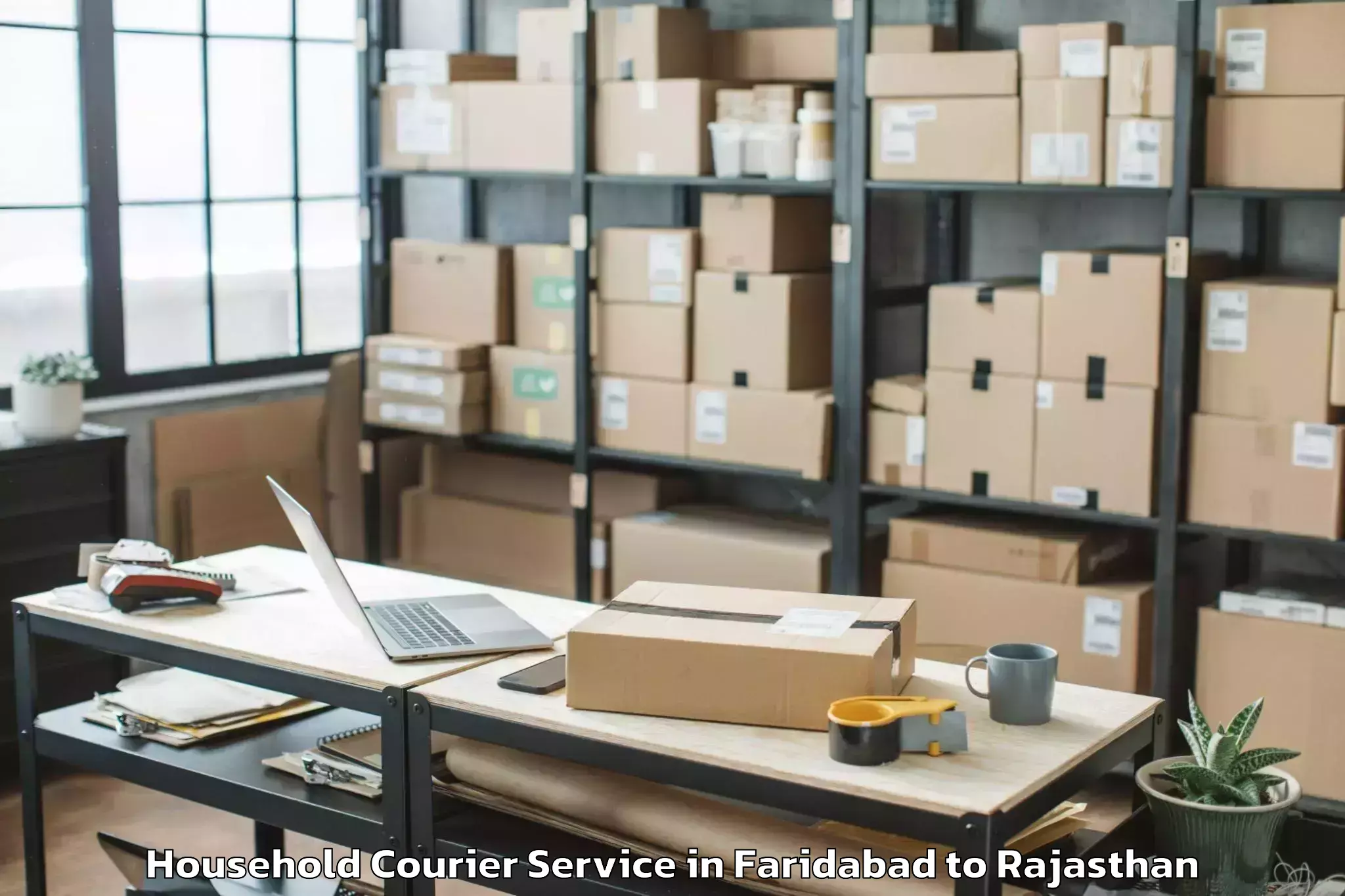 Top Faridabad to Padampur Household Courier Available